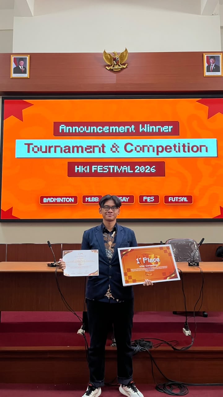 Geraldha Islami, Mahasiswa Ilmu Hukum UNESA Kampus 5 Raih Juara 1 Lomba Esai Nasional HKI Fest 2026