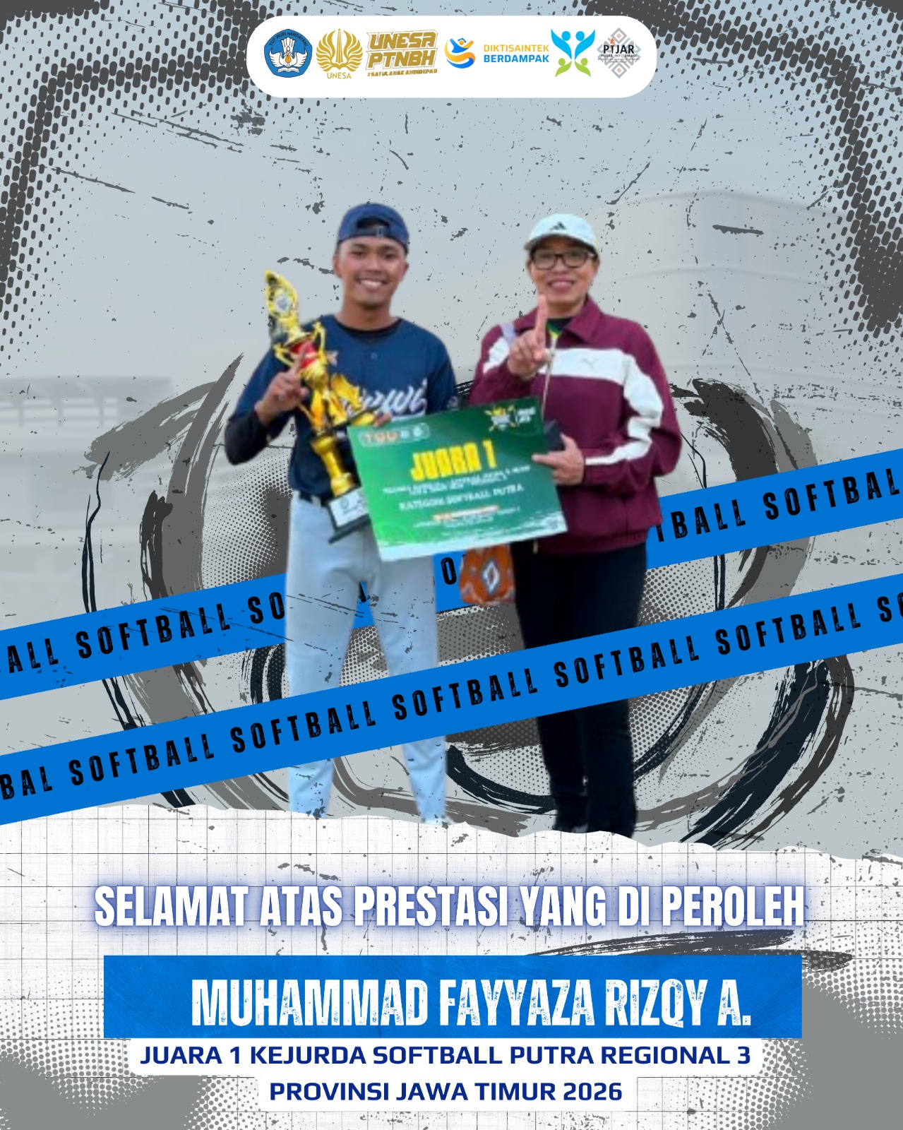 Mahasiswa PJKR UNESA Kampus 5 Magetan Raih Juara 1 Kejurda Softball Putra Regional 3 Jawa Timur 2026