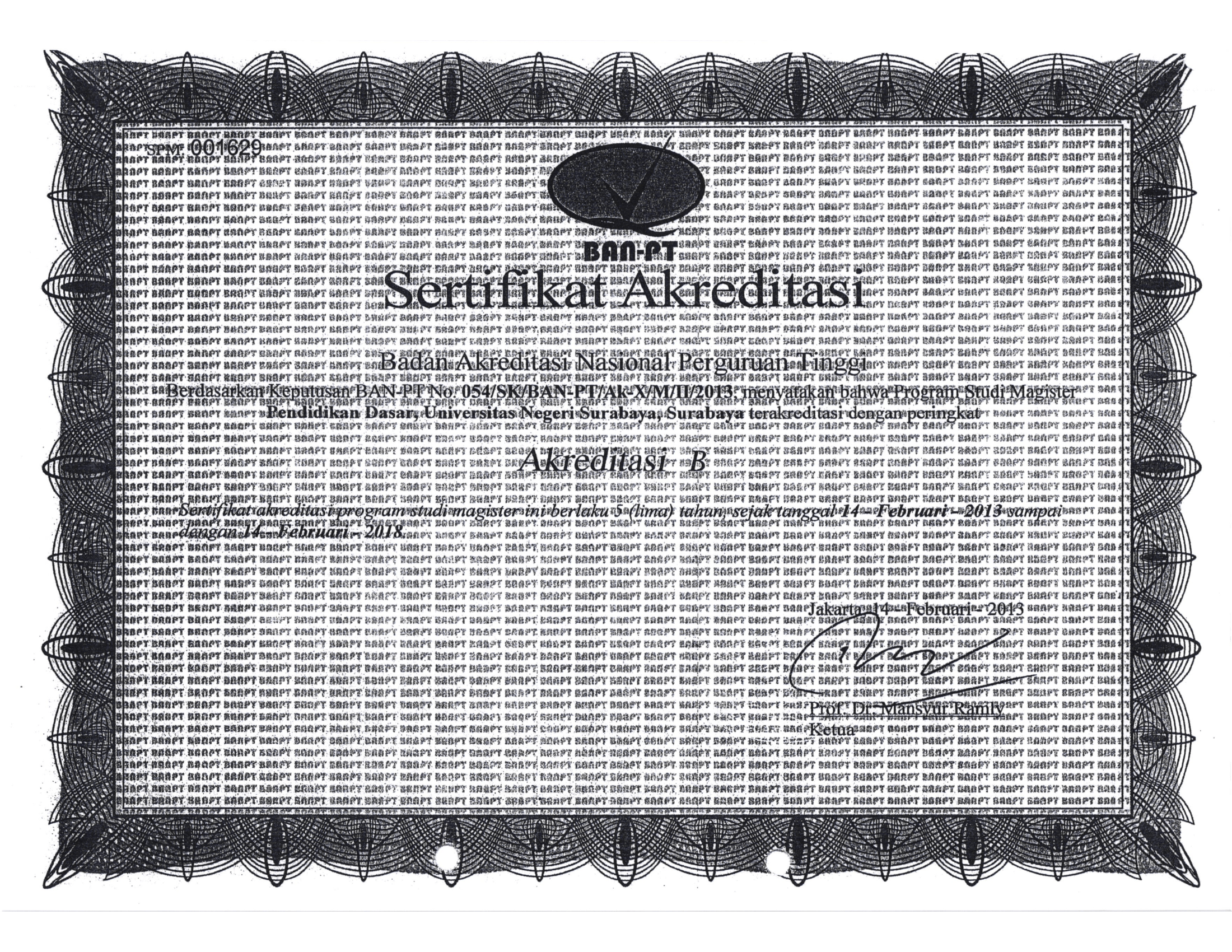 Sertifikat BAN-PT 2013