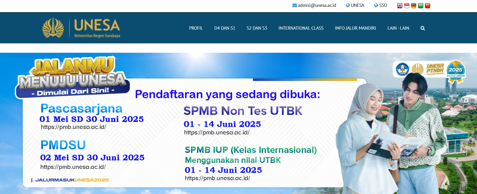 Thumbnail Website Admisi UNESA