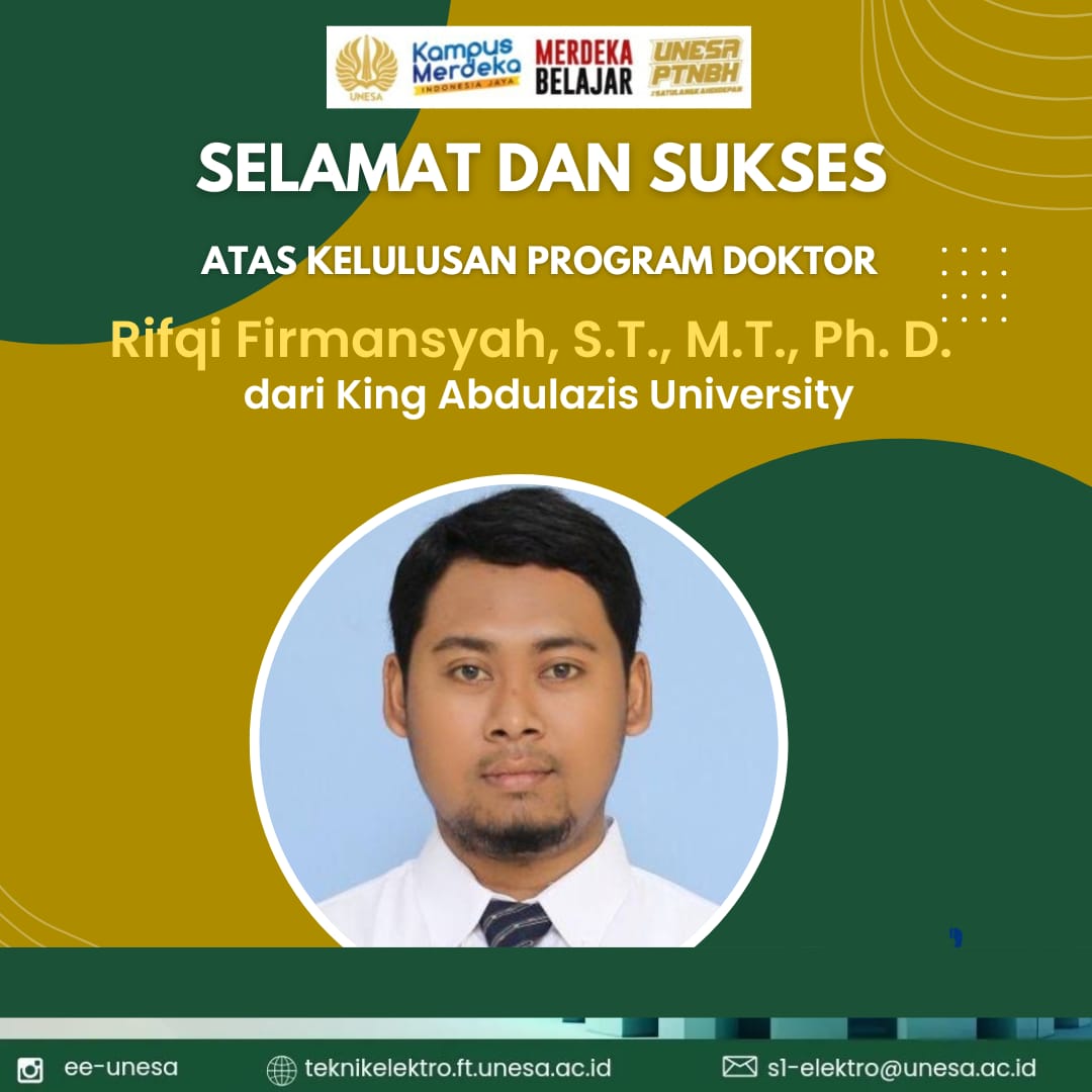 Selamat Dan Sukses Bapak Rifqi Firmansyah, Ph. D.